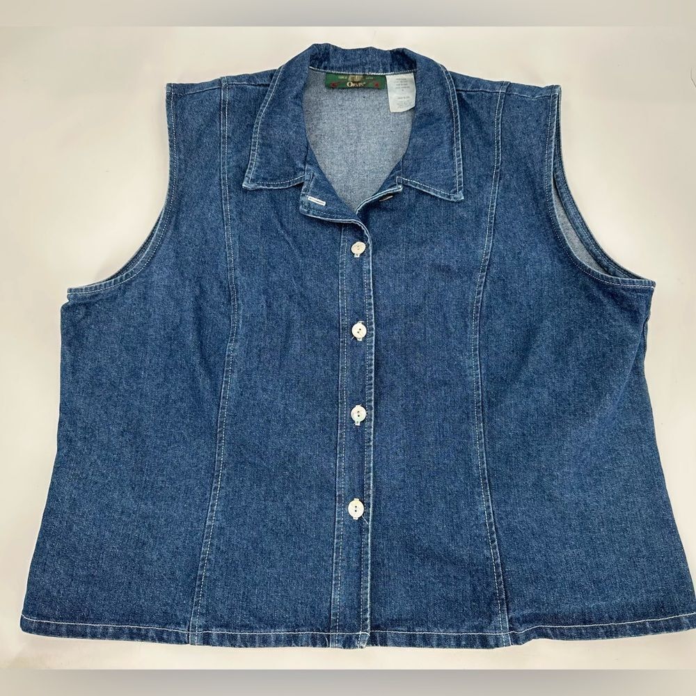 Vintage Orvis Denim Vest Size XL Womens Cowgirl Western Rodeo USA
